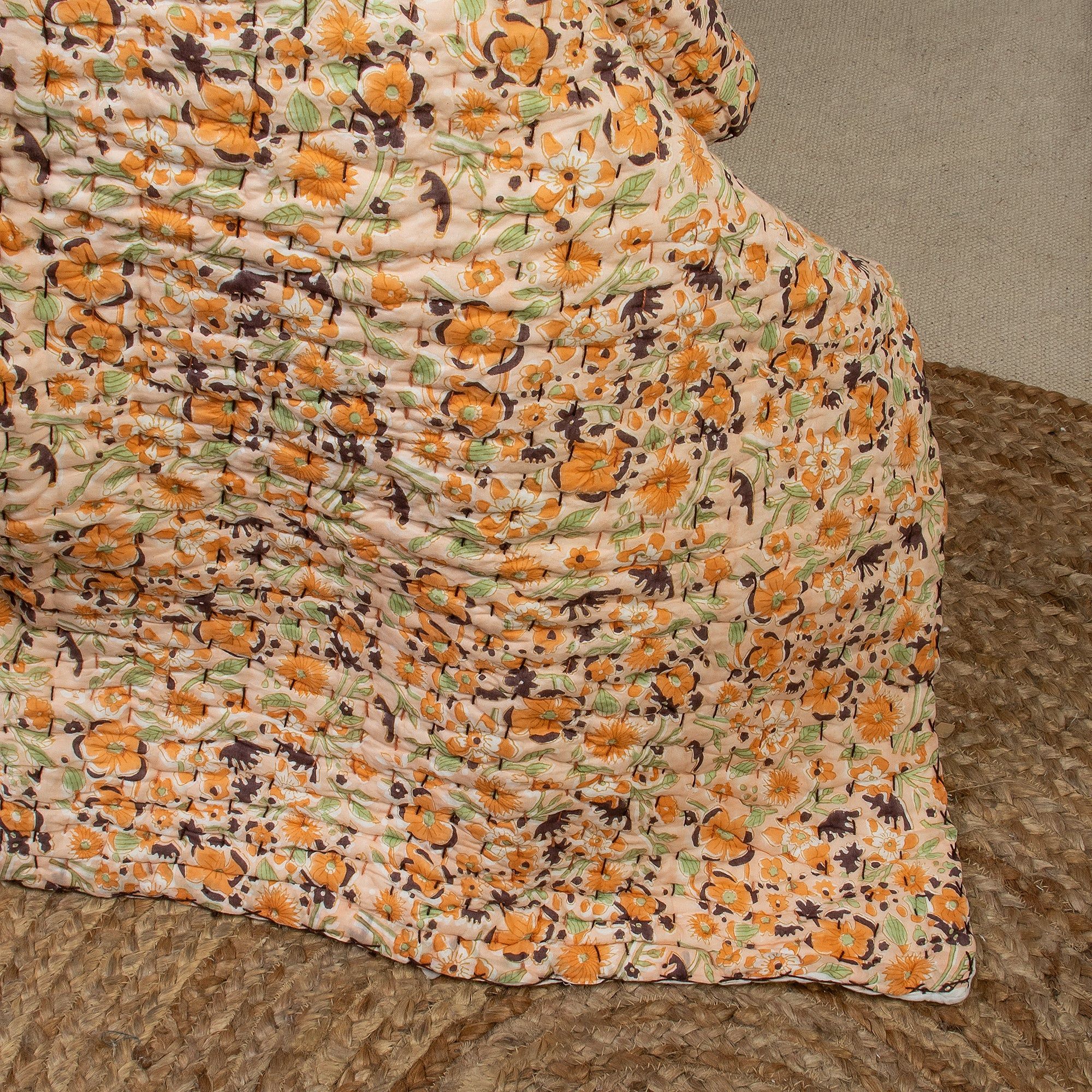 Premium Quality Cotton Floral Kantha Soft Blankets